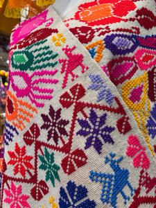 “Hueyapan" Hand-Embroidered Rebozos colorful