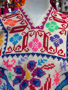 “Hueyapan" Hand-Embroidered Rebozos colorful