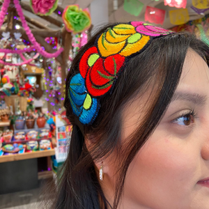 Hand Embroidered flower Headband Chiapas