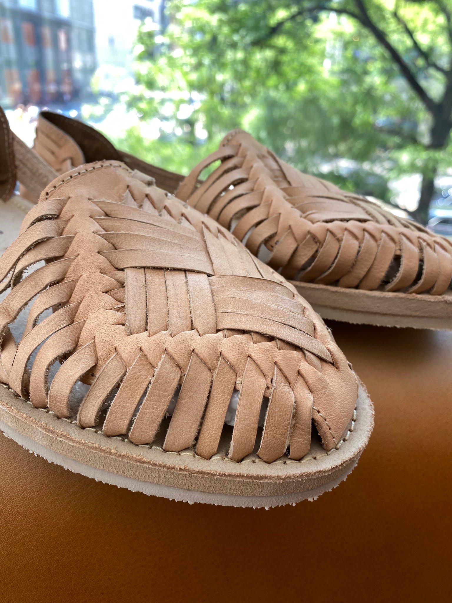 Women s Mexican Huarache Sandals Natural Leather Colores