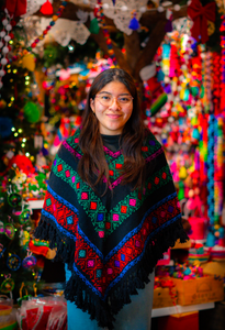 Hueyapan Hand-Embroidered Poncho-- Puebla, Mexico