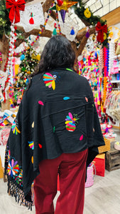 Otomí hand-embroidered rebozo