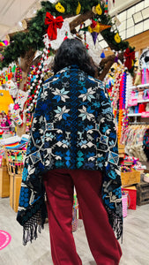 Hand-Embroidered “Ave” Rebozo— Hueyapan, Puebla