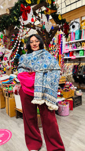 “Hueyapan" Hand-Embroidered Rebozo