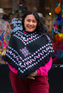 Hueyapan Hand-Embroidered Poncho-- Puebla, Mexico