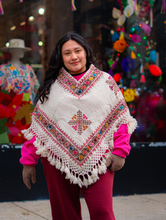 Load image into Gallery viewer, Hueyapan Hand-Embroidered Poncho-- Puebla, Mexico
