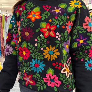 Handwoven flower Sweater- Chiapas, Mexico