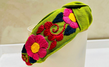 Load image into Gallery viewer, Embroidered Floral Headband -- Chiapas, Mexico
