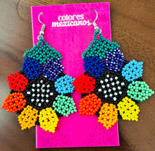 Load image into Gallery viewer, Beaded Sunflower Multicolor Earrings
