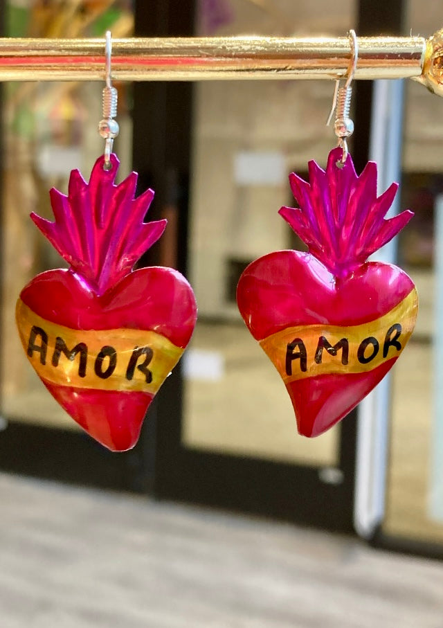 'Amor'  Tin Earrings