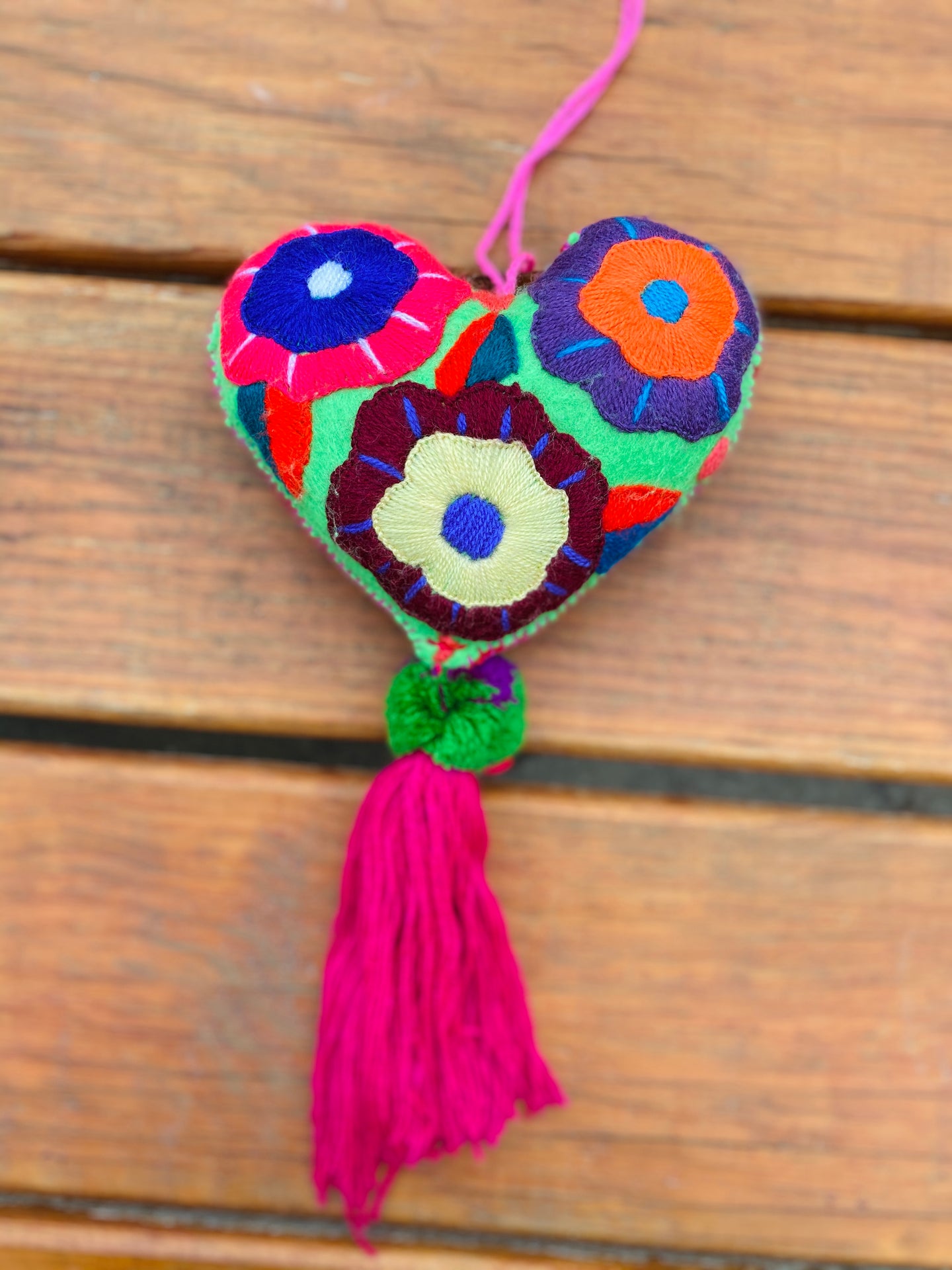Handmade Heart Plush Ornament-- Large