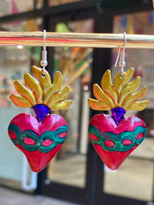 Milagros Corazón  Tin Earrings