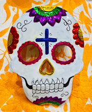 Load image into Gallery viewer, Painted Tin Skull Decorations
