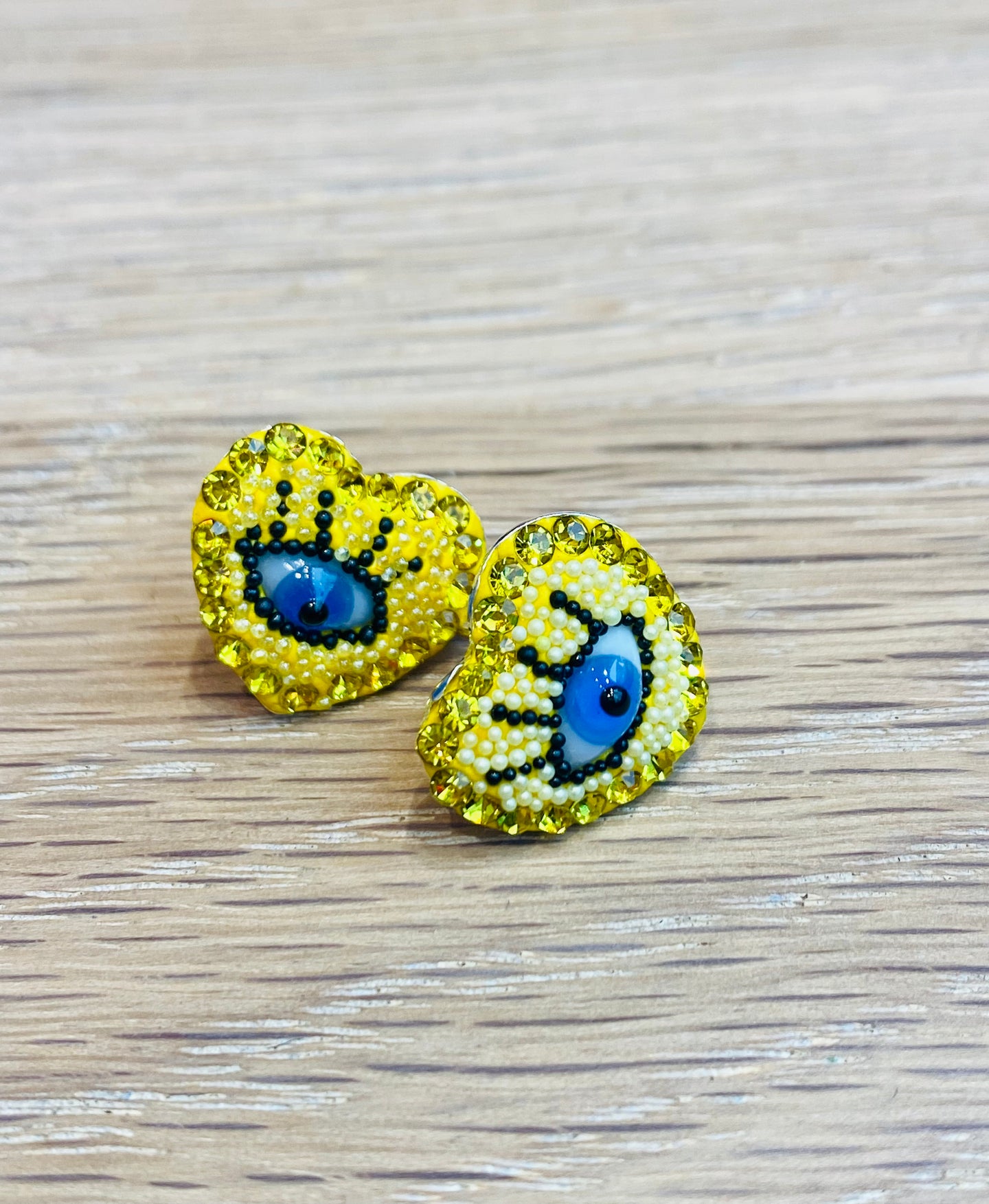 Mexican Evil Eye rhinestone earrings