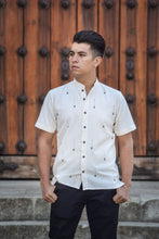 Load image into Gallery viewer, “Agave Negro&quot; Men&#39;s Oaxacan Dress Shirt — Beige/Black
