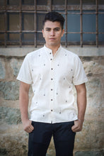 Load image into Gallery viewer, “Agave Negro&quot; Men&#39;s Oaxacan Dress Shirt — Beige/Black
