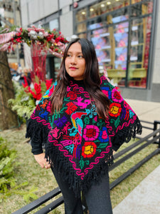 Women's Embroidered Poncho-- Puebla, Mexico