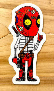 Deadpool Skeleton Sticker