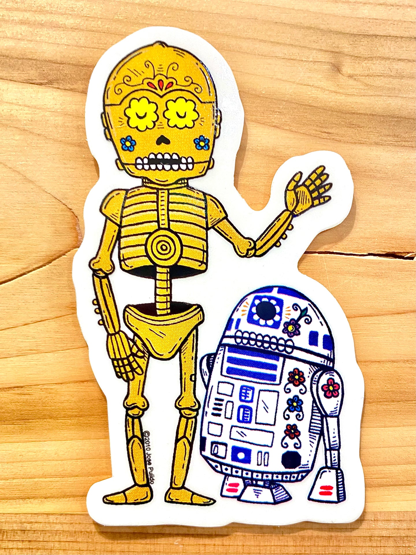 R2D2 and C-3PO Skeleton Sticker
