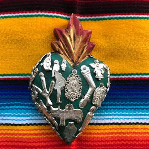 Mexican "Milagros" Heart Wall Hanging (5")