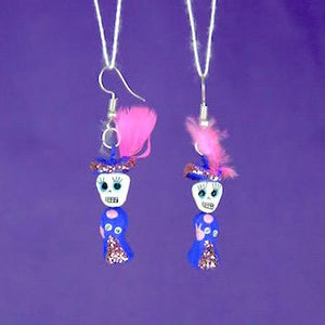 "Catrina" Mexican Clay Skeleton Earrings