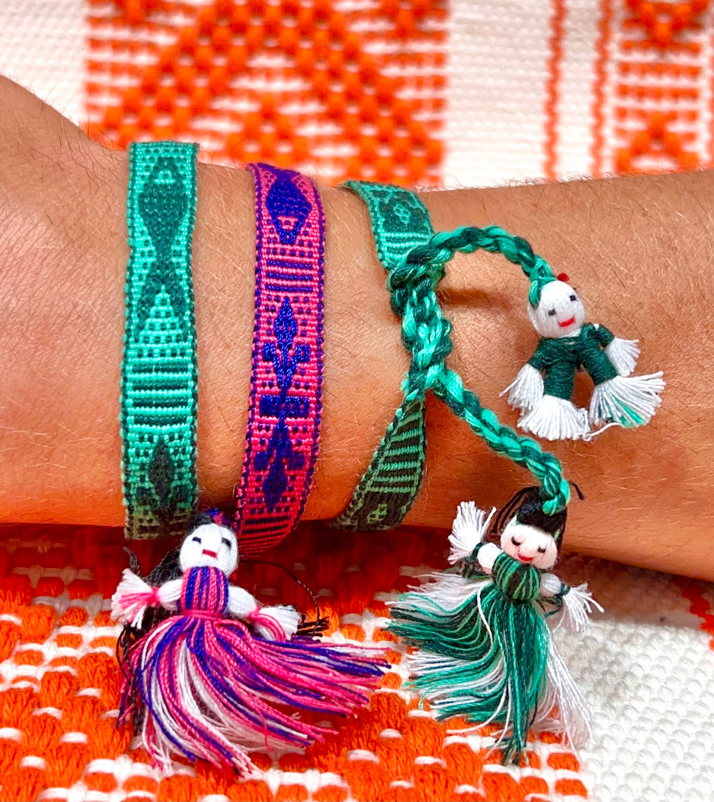 Oaxacan Friendship Bracelet w Dolls