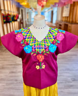 Handmade Mexican Huipil — Oaxaca — Colorful Cadenilla