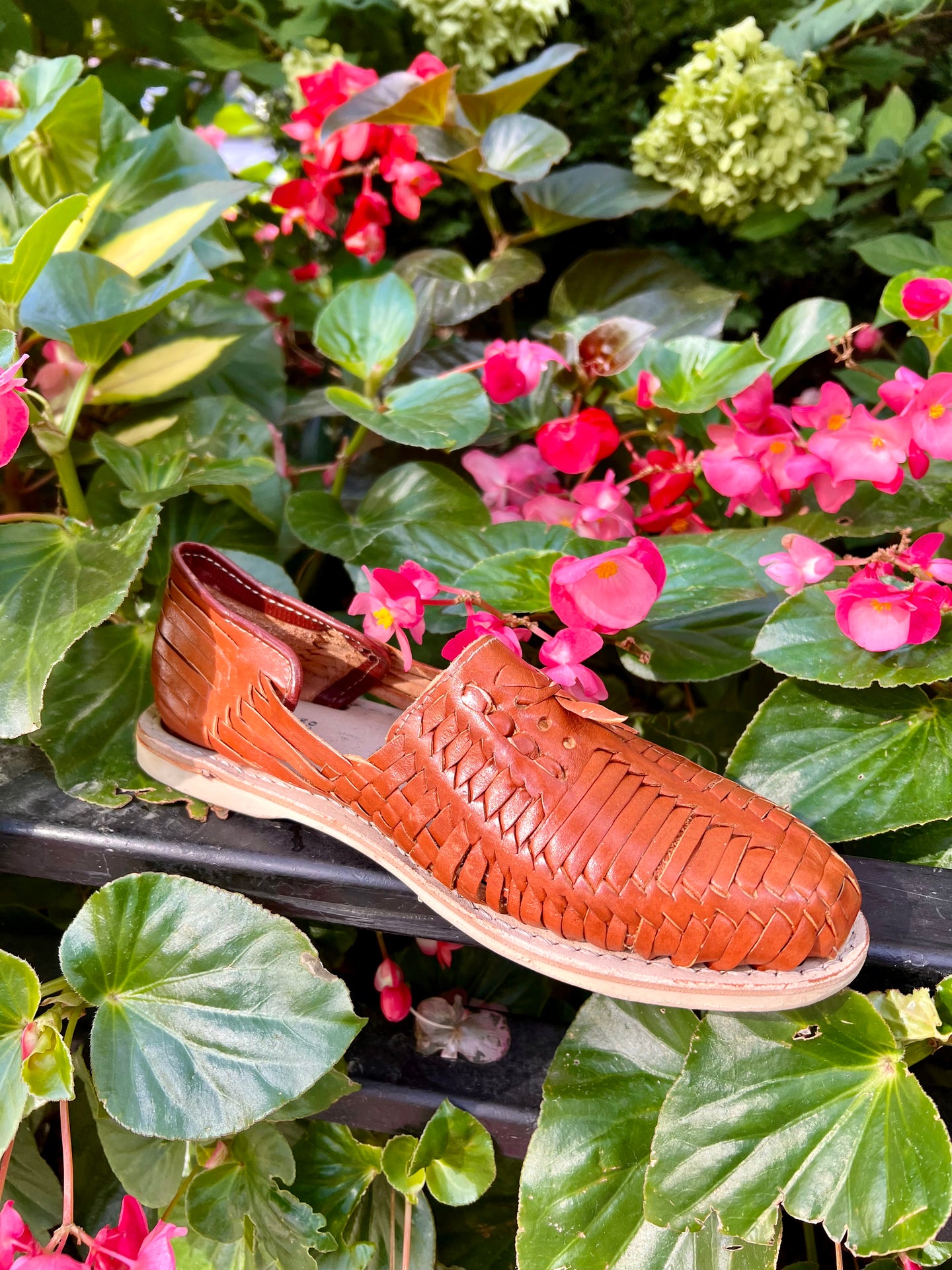 Men s Mexican Huarache Sandals Natural Leather w bow Colores