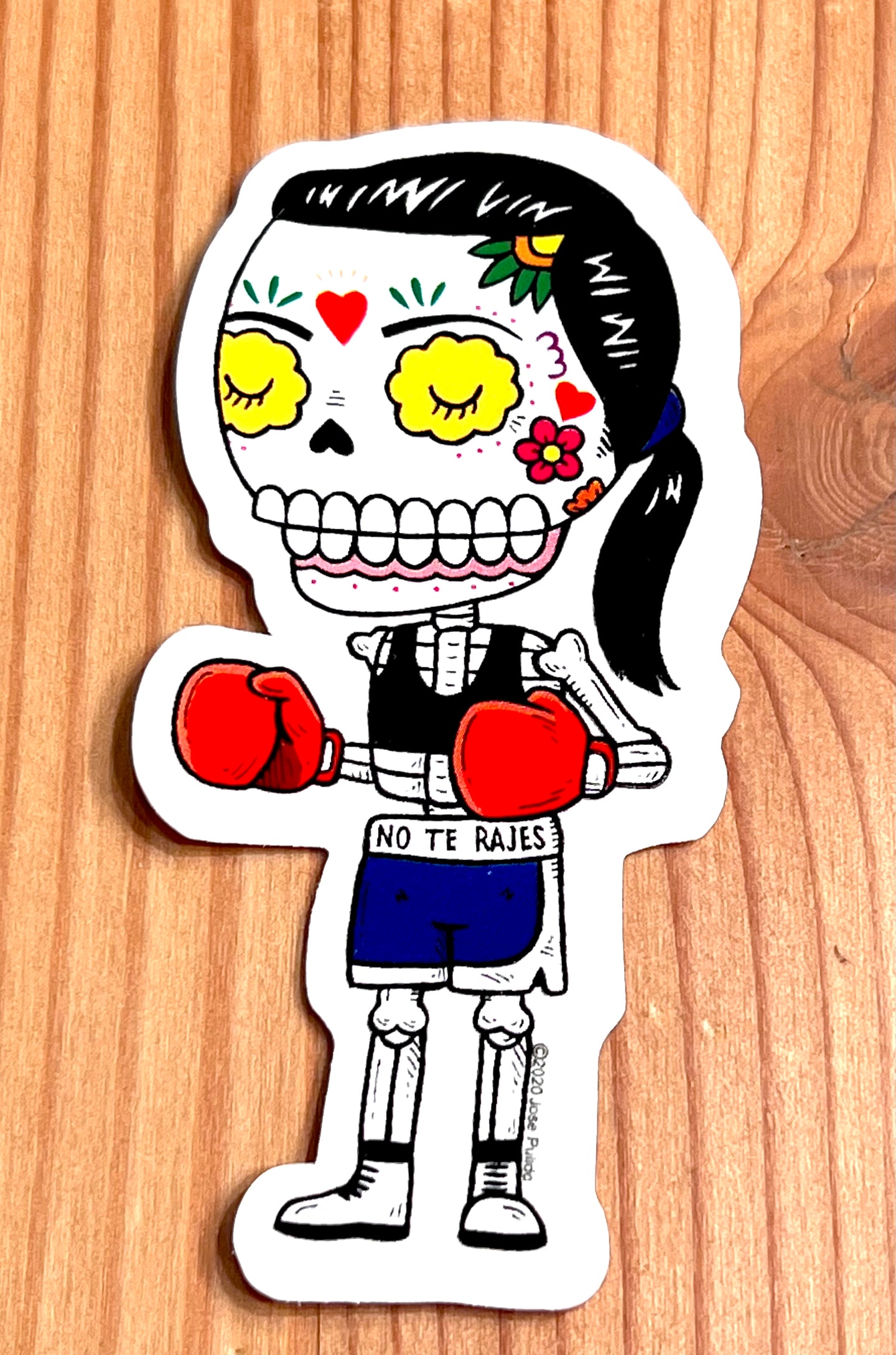 “No te Rajes” Skeleton Sticker