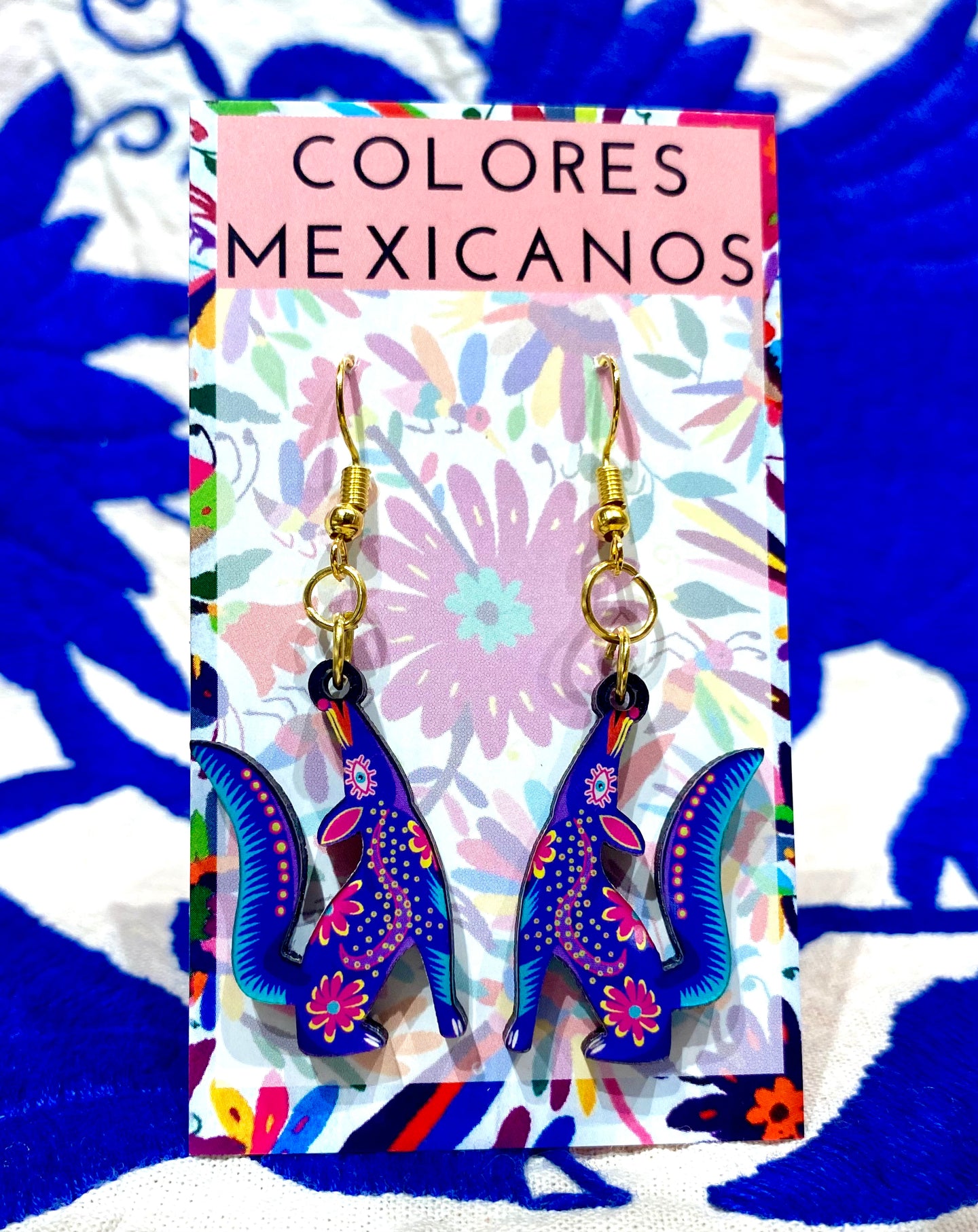 Mexican Alebrije Coyote Earrings