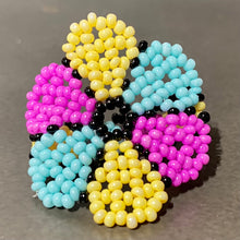 Load image into Gallery viewer, Colorful Beaded Flower Rings -- Guerrero, Mexico
