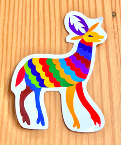 Otomí Mexican Embroidery Sticker - El Venado