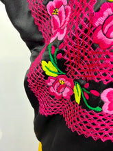 Load image into Gallery viewer, Handmade Mexican &quot;Tehuana&quot; Huipil — Oaxaca— Pink/Black
