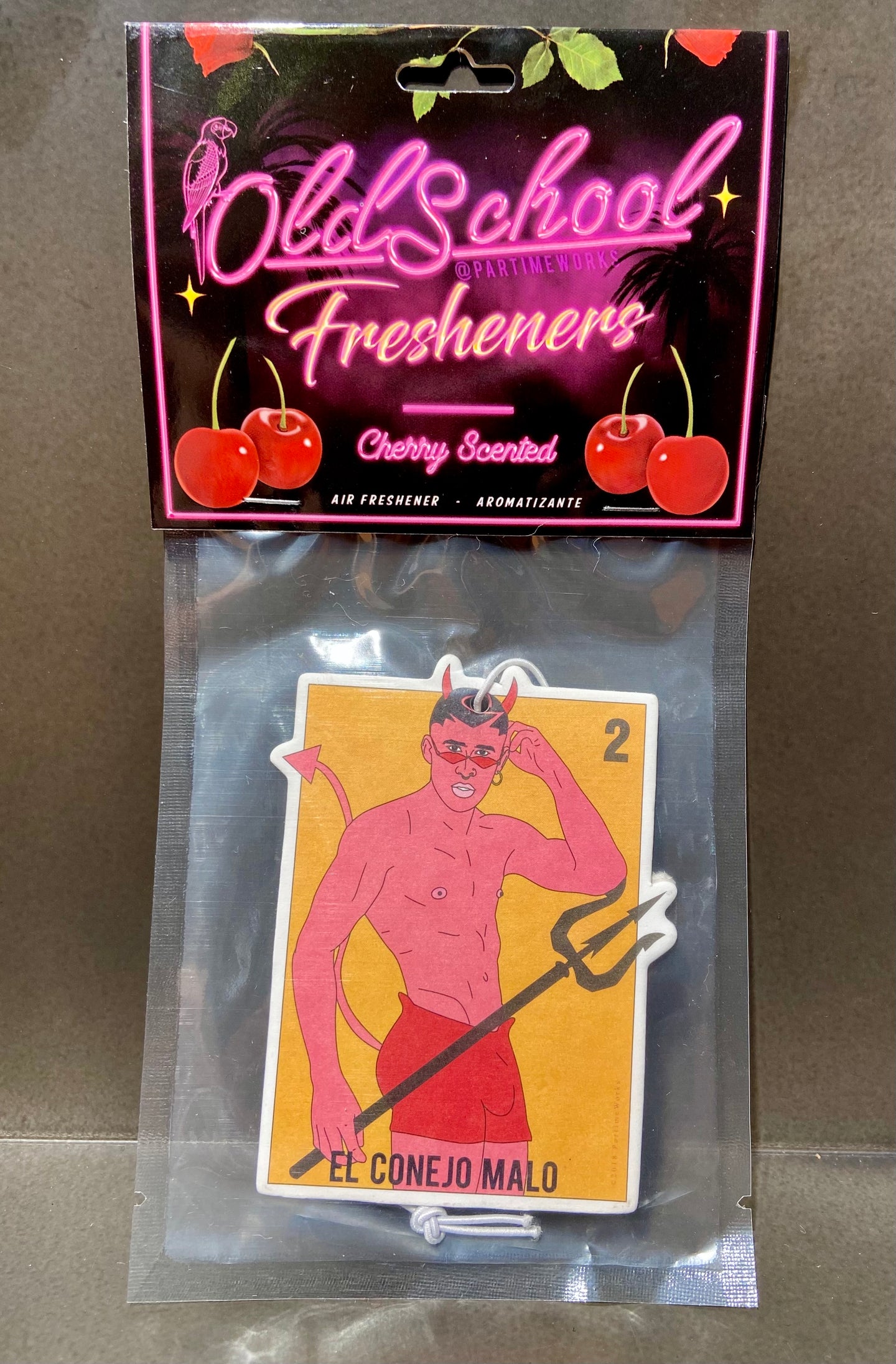 Bad Bunny Car Air Freshener - Cherry Scented