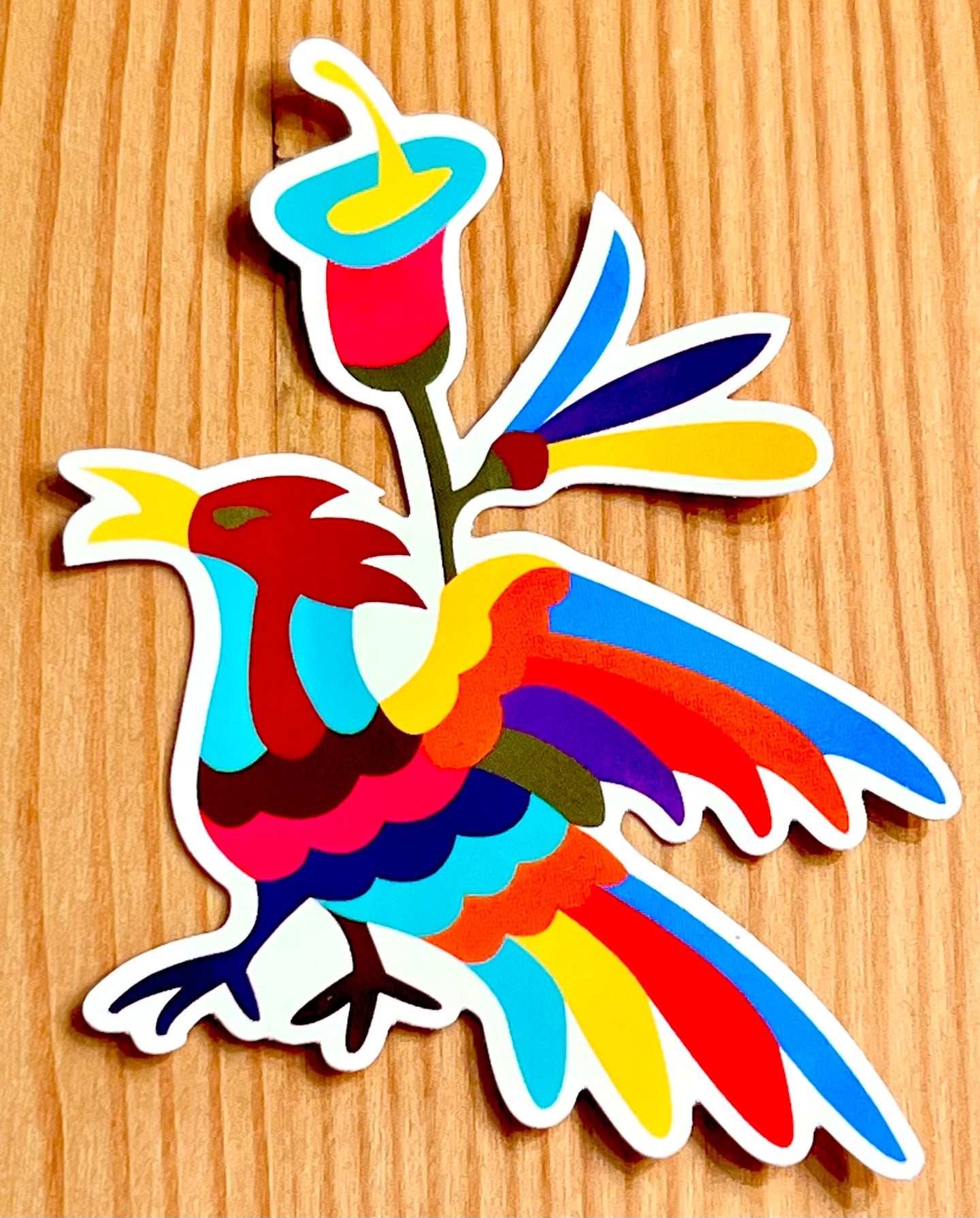 Otomí Mexican Embroidery Sticker - El Pajarito