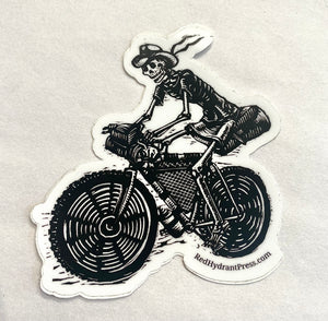 Biking Skeleton Sticker