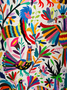 Huge 6' Otomi hand-embroidered bedspread/wall hanging