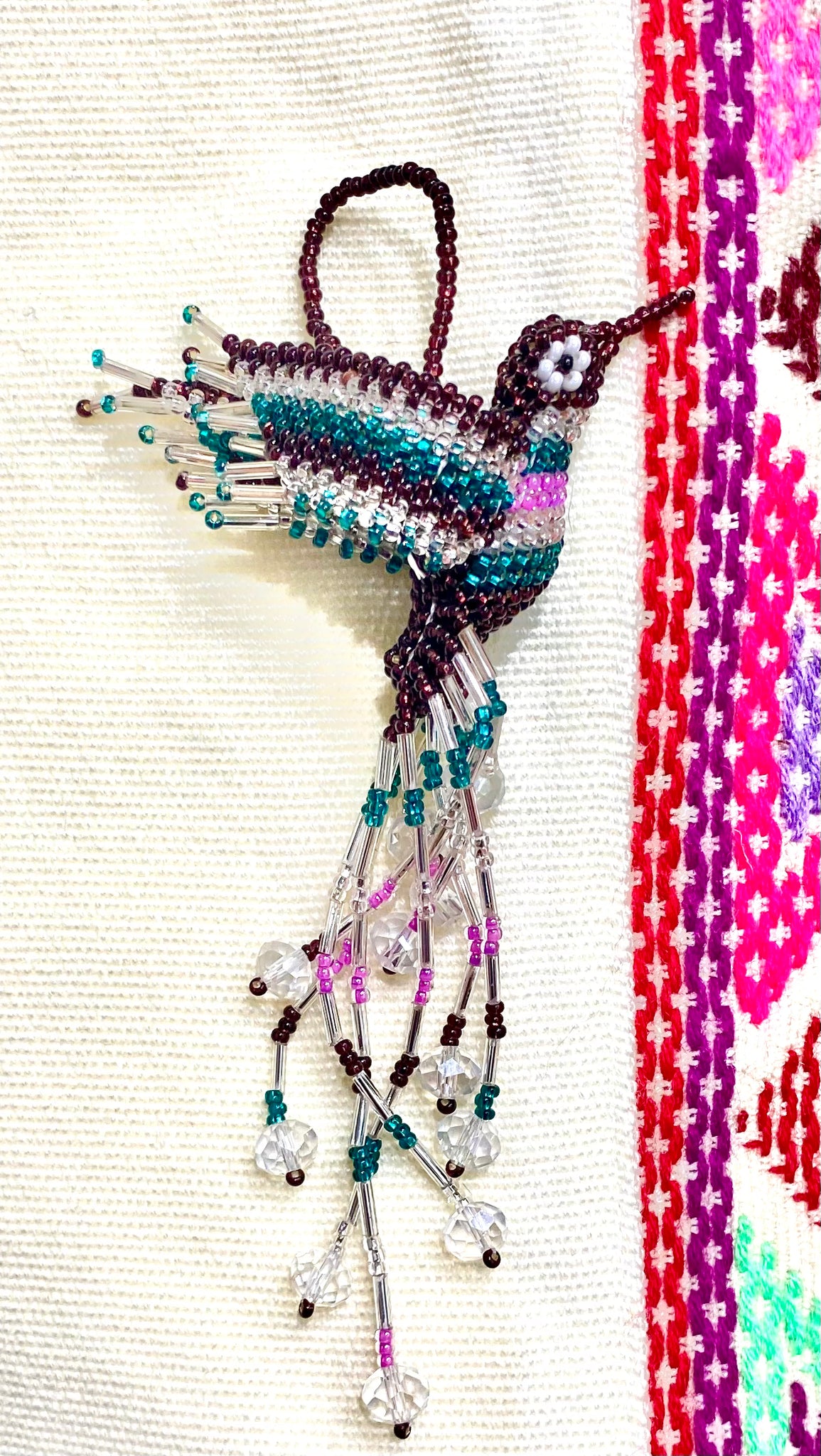 Beaded hummingbird necklace on sale