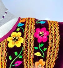 Load image into Gallery viewer, Handmade Mexican&quot;Tehuana&quot; Huipil — Red Velvet
